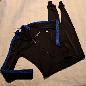 NeoSport women's Large swim skin black and royal blue, NWOT